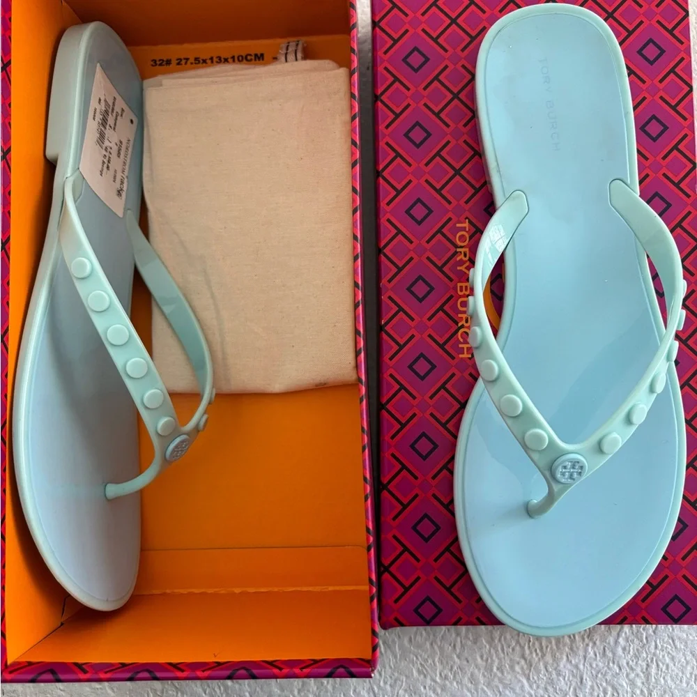 Tory Burch Studded Jelly Flip Flops NWT